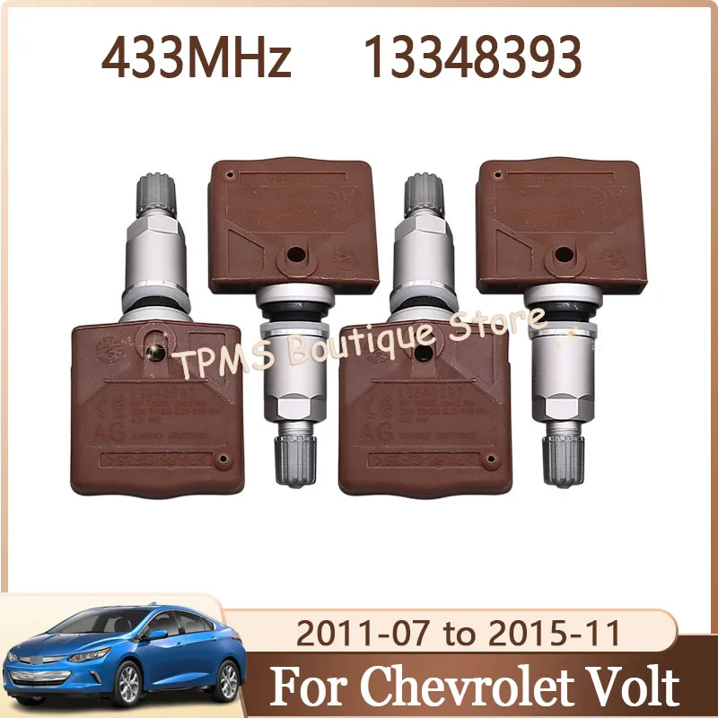 

4 шт., 433 МГц, 13348393, система контроля давления в шинах, автомобильные аксессуары для Chevrolet Volt Opel Ampera Vauxhall Ampera Zafira MK II