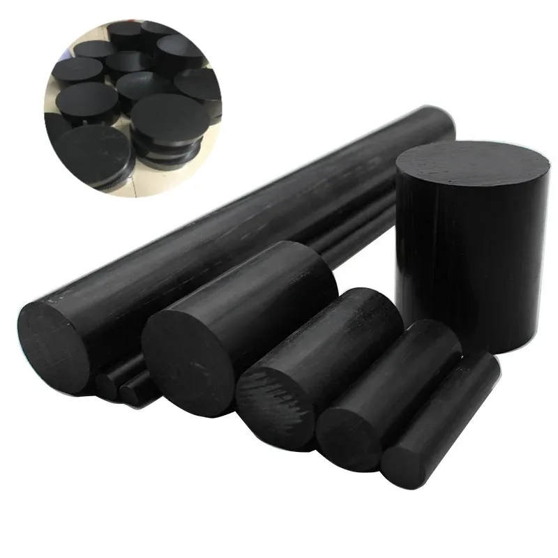 Hastes de nylon puro PA6, barra resistente ao desgaste, haste de plástico sólido de nylon preto, espaçador de boleto, vários tamanhos 5 mm ~ 300 mm