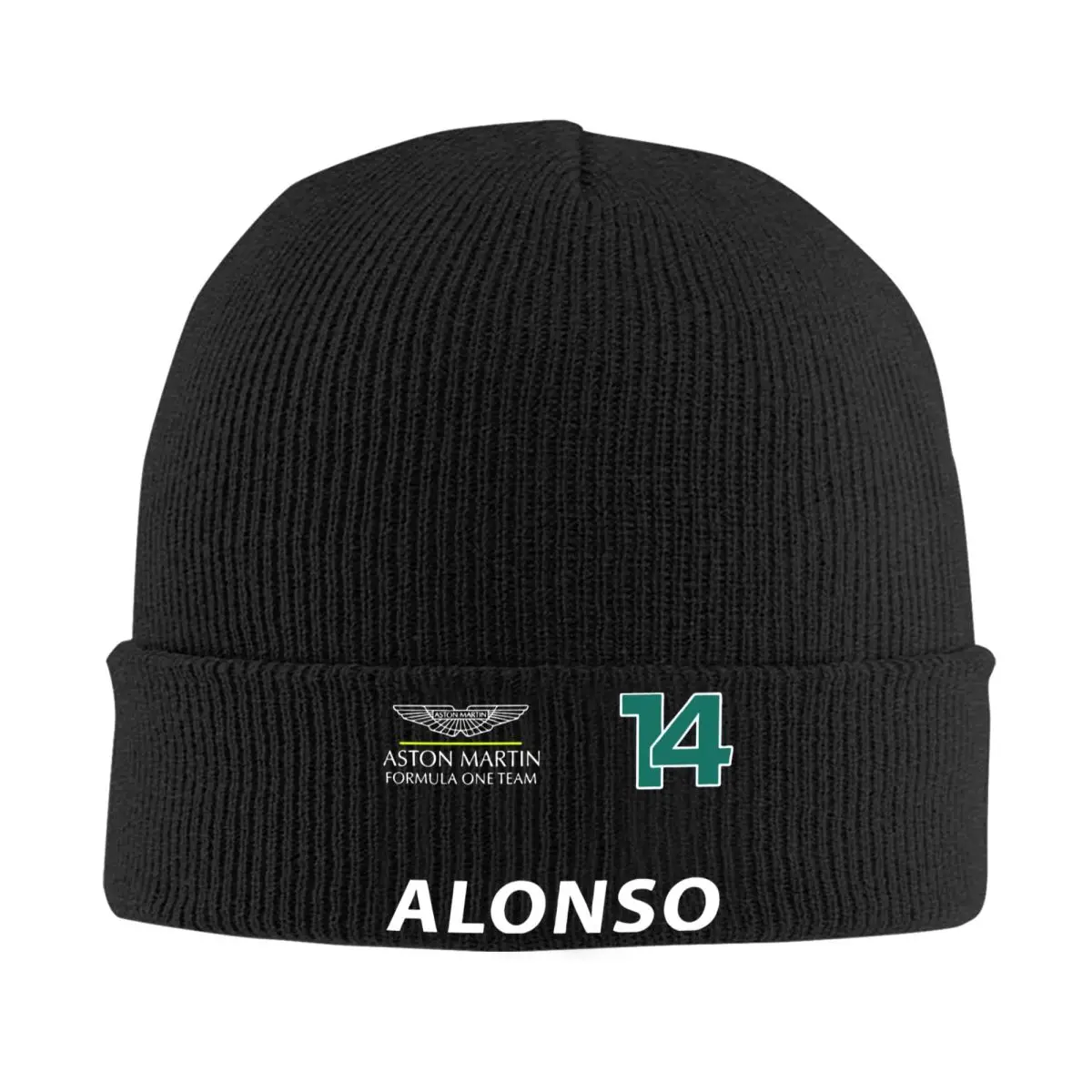 Fernando Alonso Aston Martin Knitted Hat Beanies Winter Hats Warm New Team Cap Men Women Gifts