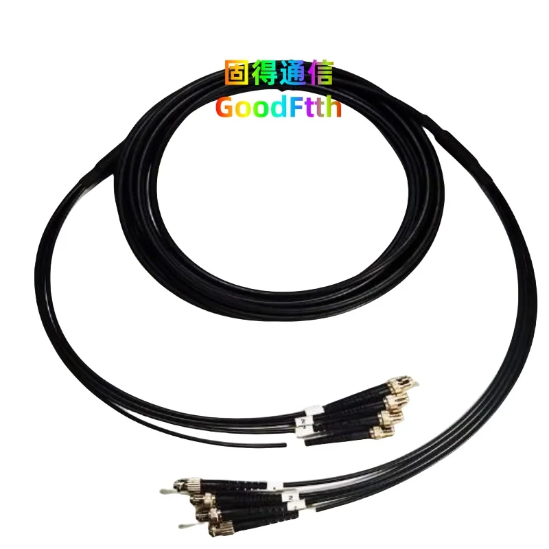 Armored Tactical Patch Cord Cable ST-ST UPC SM 4 Core 30m 35m 40m 45m 50m 60m 80m 100m 150m 200m TPU 4Core GoodFtth