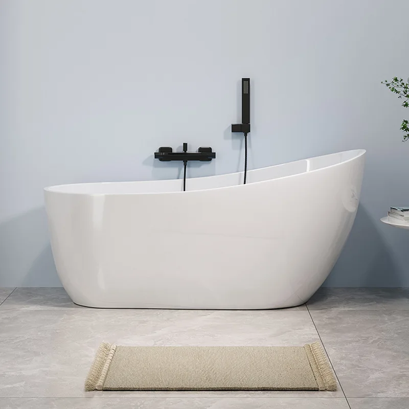 

Bathtub acrylic freestanding large backrest concubine bathtub B & B hotel designer creative moon-shaped bathtub