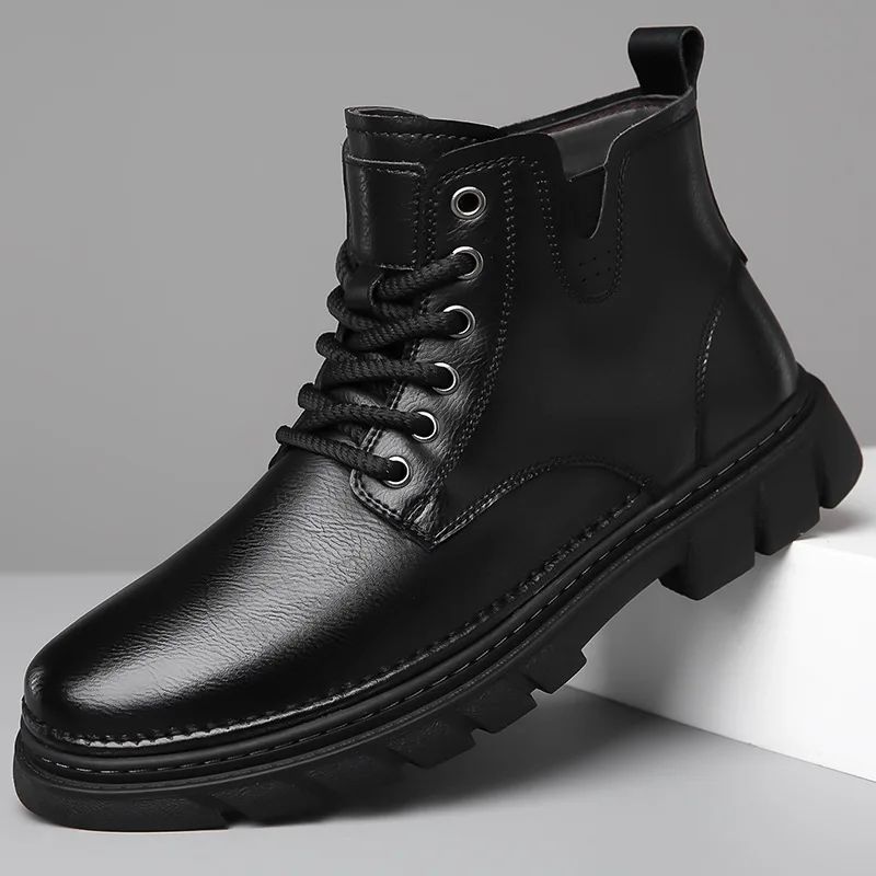 

High Top Warm Lined Anti-Slip Casual Shoes Winter Men's Thermal Boots Retro Ankle Boots Non-Slip Comfortable Outdoor Snow Boots