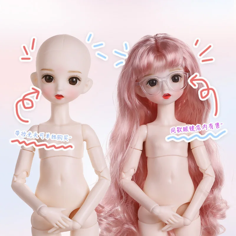 30cm corpo nu boneca vestir-se brinquedos 1/6 bjd figura maquiagem pele branca 20 articulações móvel mjd corpo mecânico diy jogar casa brinquedos