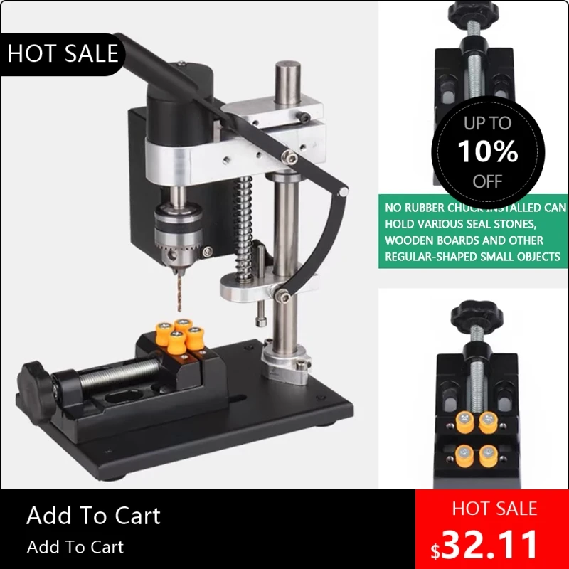 

1946 Micro Desktop Bench Drill - DC Variable Speed Electric Drill Punching Precision Drilling Table for Craftsman 19