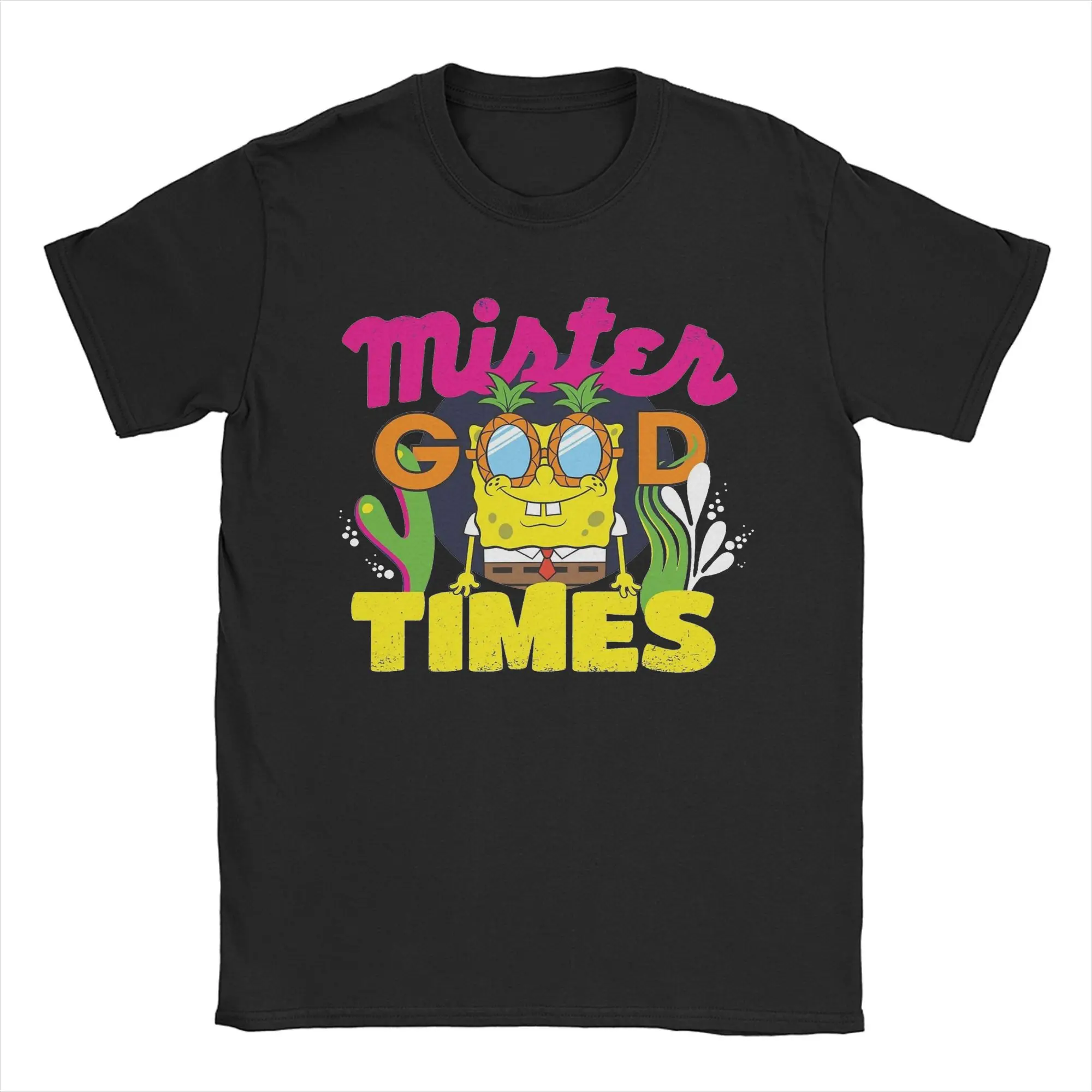 Spongebobed Mister Good Times T-Shirts for Men Women Awesome 100% Cotton Tee Shirt Round Neck Short Sleeve T Shirt Gift Idea Top