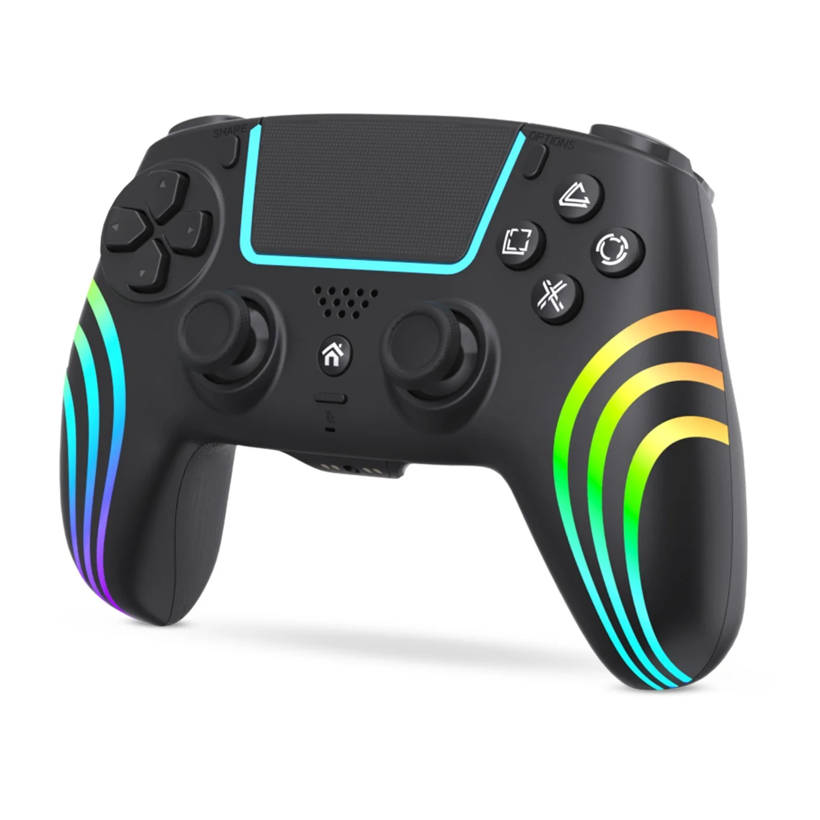 

PS4 wireless controller, Bluetooth motion sensing gamepad with colorful lights, P4 controller, universal for PC, tablet, and oth