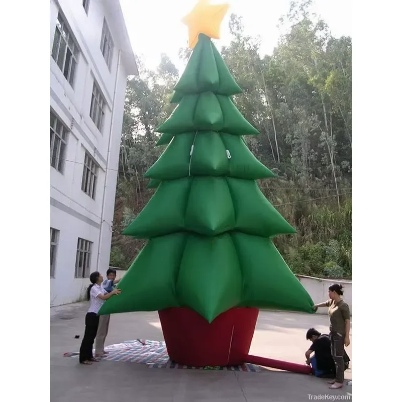 Large Giant Inflatable Christmas Tree Topper Star Outdoor Holiday Decoration Custom Logo Oxford Cloth Yard Display Festive