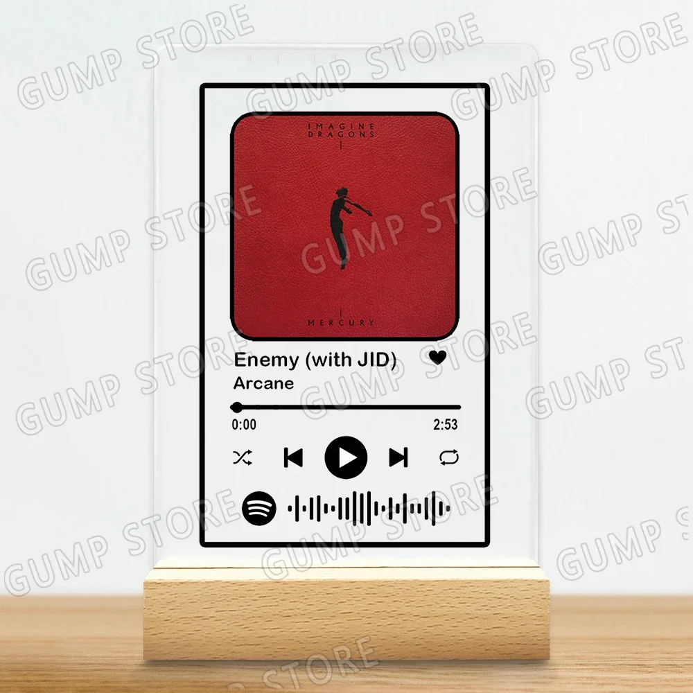 Popular Animation TV Show Arcane Music Plaque Song Playlist Code Jinx Vi Fans Friends Gifts Home Decor Office Desk Decoration