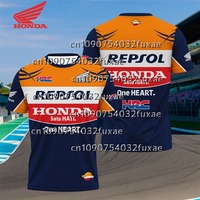 Honda Racing Team Motorcycle T-shirt, Men's Summer Breathable Quick Dry Short Sleeve, Sports Biker Wear for Daily Riding
