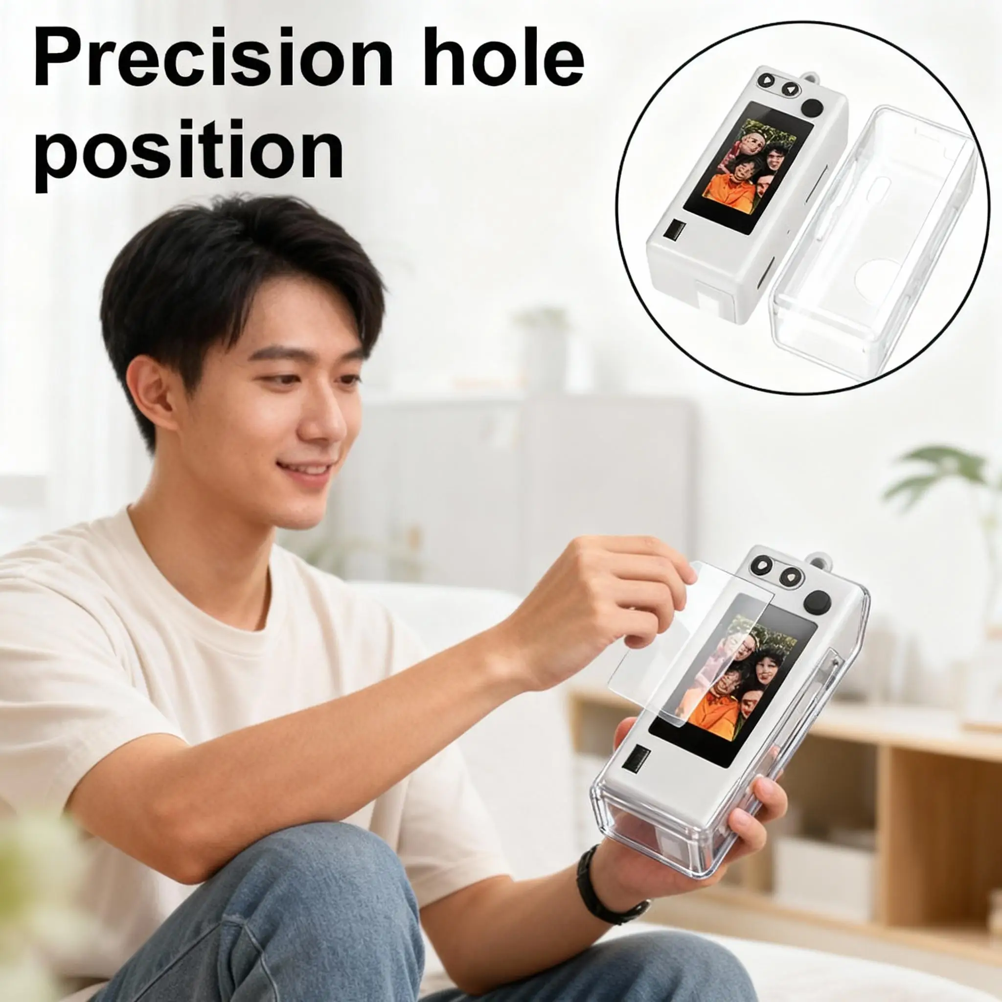 

Защитный чехол из ТПУ для Kodak Charmera Mini, прозрачный, с защитным стеклом/пленкой