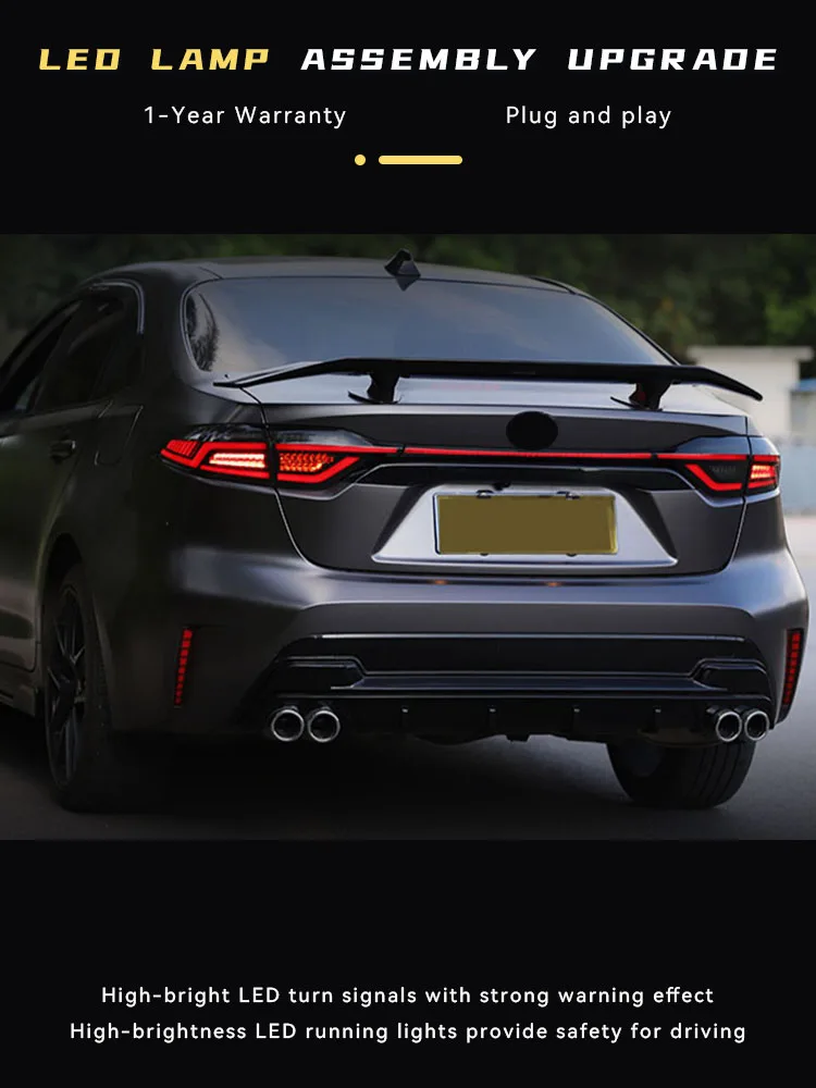 Car Lights For Toyota Corolla 2019 2020 2021 2022 2023 Highlight LED DRL Assembly Automotive Dynamic Taillight Tool Accessories