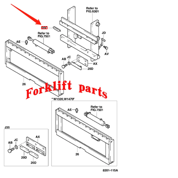 2pc  Electric forklift parts for  TOYOTA 7FB10/20/30 side shifter upper OEM 82151-25150-71 high quality