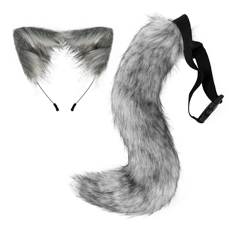 Neue Halloween-Party einstellbare Simulation Fuchs Schwanz Plüsch Fuchs Ohren Haarband Cosplay Anime Ausstellung Dress Up Zubehör – Detail 3