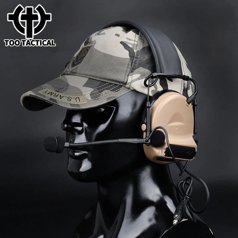 Wadsn C II Tactical Shooting Headset Softair Military No Noise Clearance Hunting Earphone CS Wargame Headphone With U94 PTT