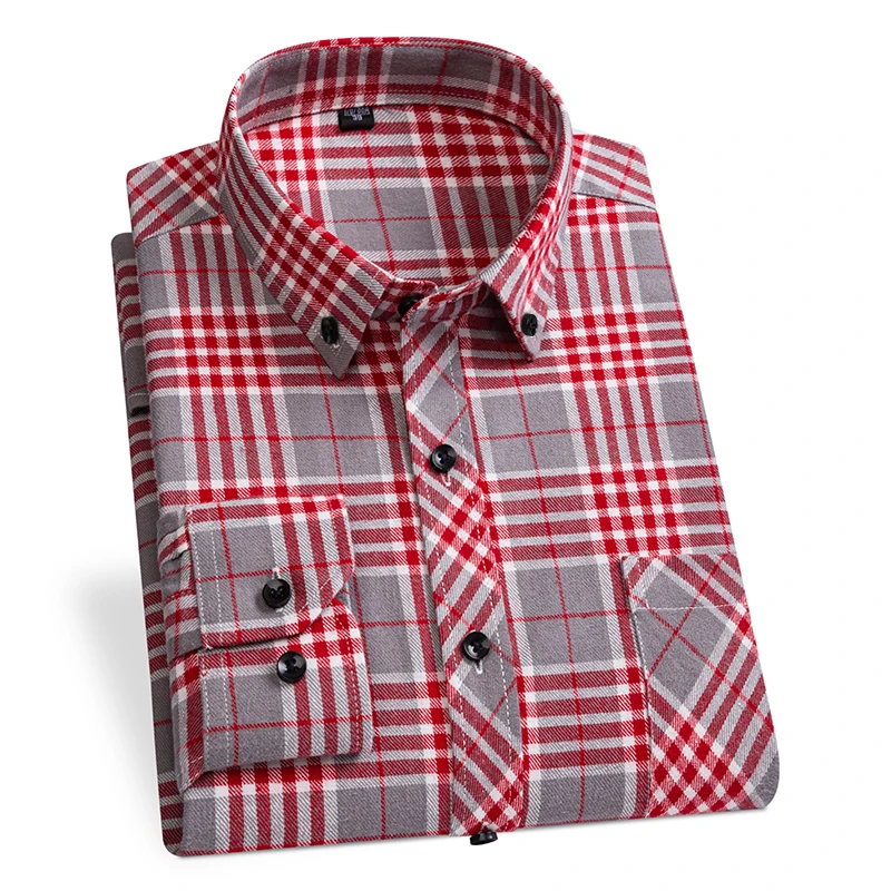 Nowe koszule w szkocką kratę flanela bawełniana dla mężczyzn jesienno-zimowa moda S-6XL rozmiar azjatycki regularny krój miękka codzienna odzież koszule na co dzień