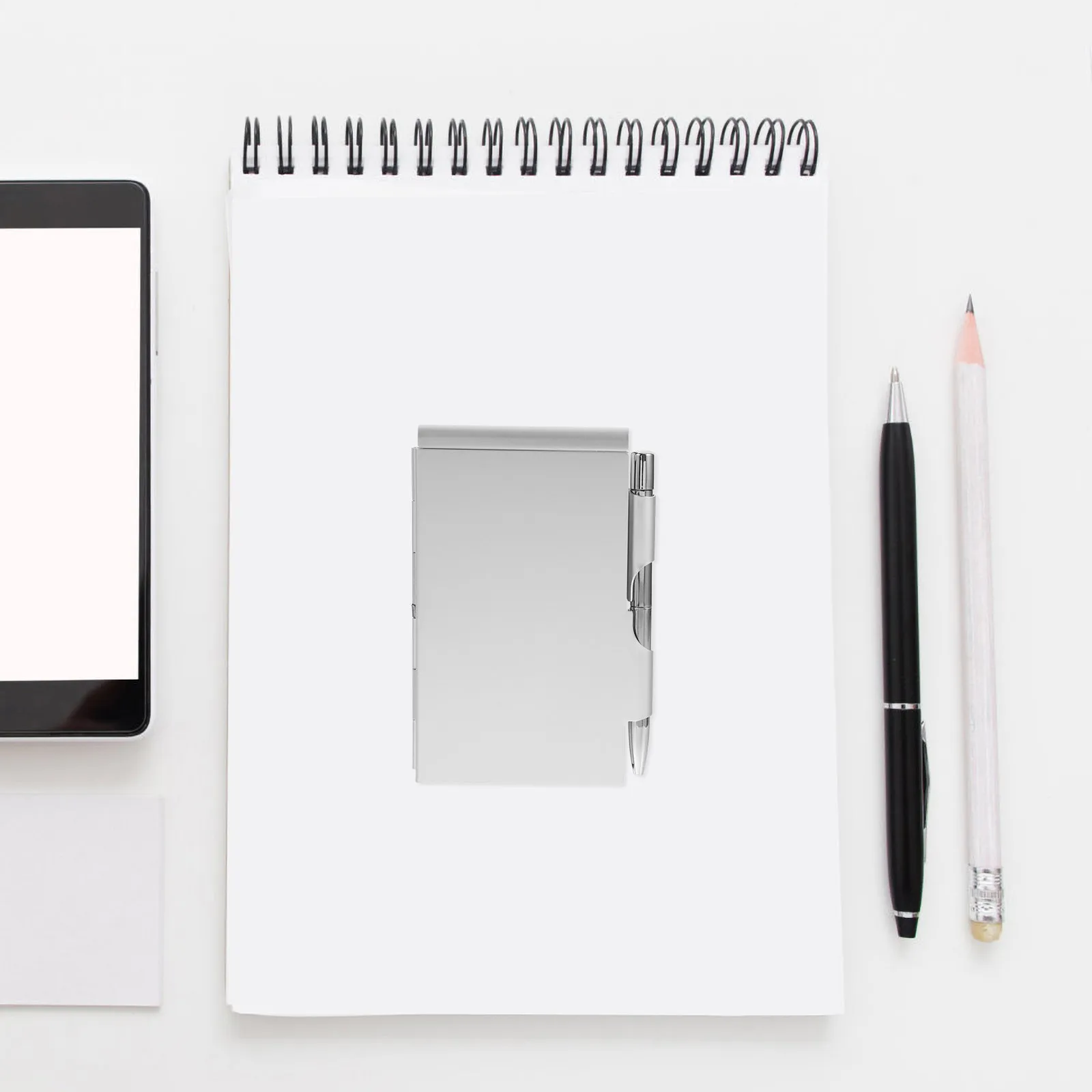 Aluminum Alloy Pocket Notebook Metal Shell Mini Notepad Holder Compact Portable Write Pad Creative Small Memo Pad for Students