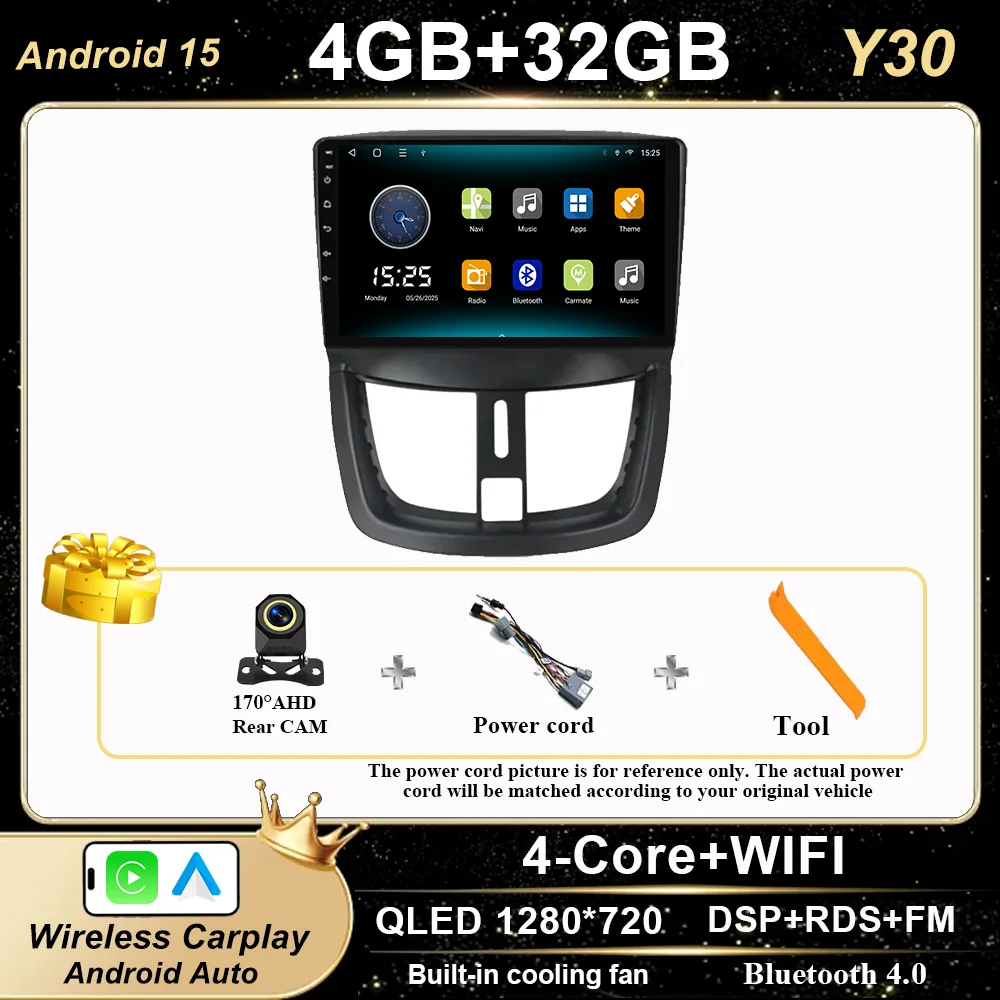 Auto Android GPS Navigatie Voor Peugeot 207 CC 207CC 2006 2007 2008 2009-2015 Auto Radio Stereo Multimidia Speler 4G Carplay 2DIN