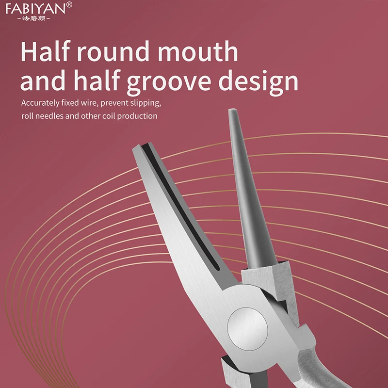 Alicate côncavo redondo, joias diy, artesanal, aço de alto carbono, alicate de nariz redondo, mini alicate de enrolamento de fio, ferramentas de manicure