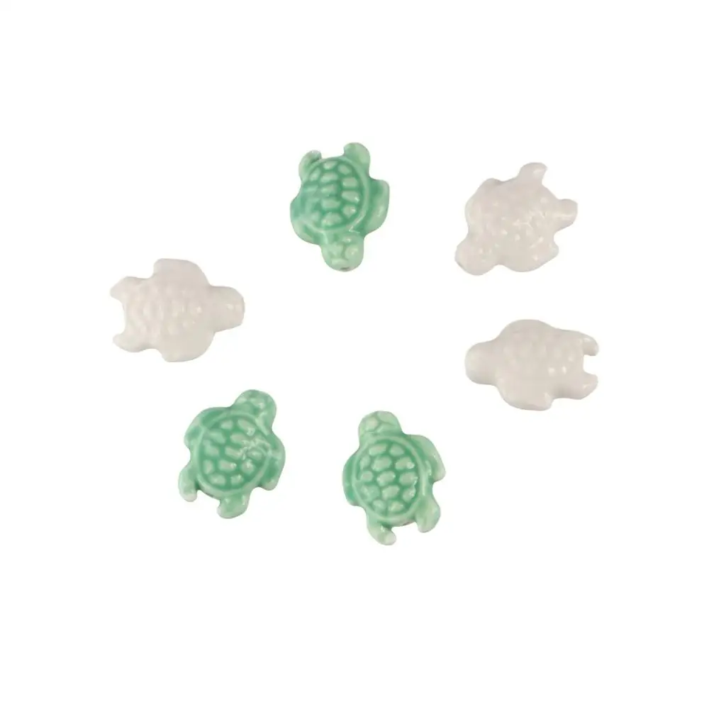 10pcs Handmade Craft Sea Turtle Bead Fresh Color Fashion Ceramic Spacer Loose Beads Necklace Earrings Bracelet Making Kit