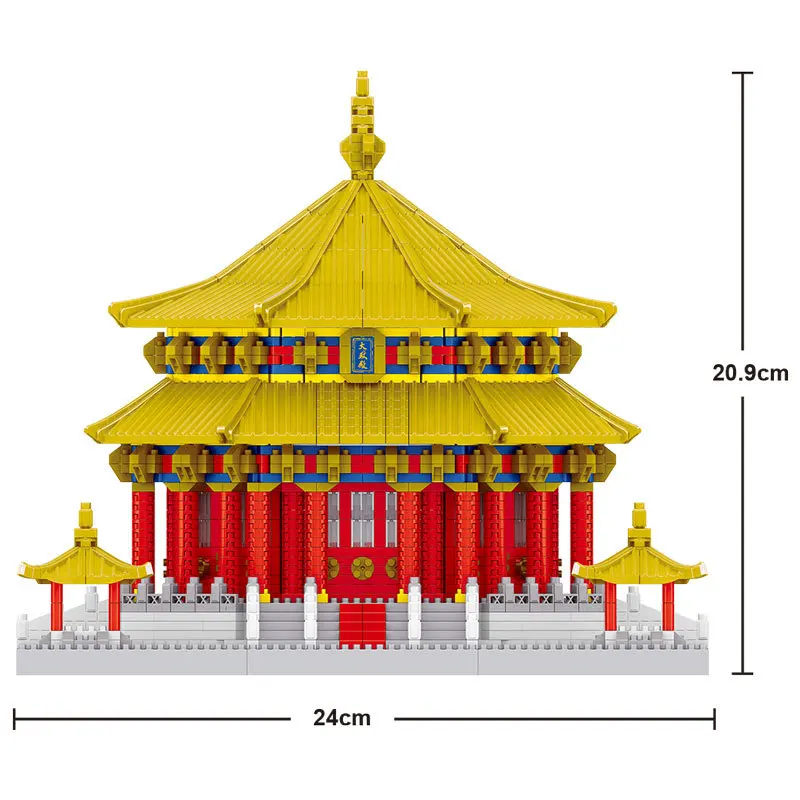 Micro bloque de diamante chino, salón del estado importante, Nanobrick, colección de juguetes de ladrillos de construcción de arquitectura histórica famosa de China