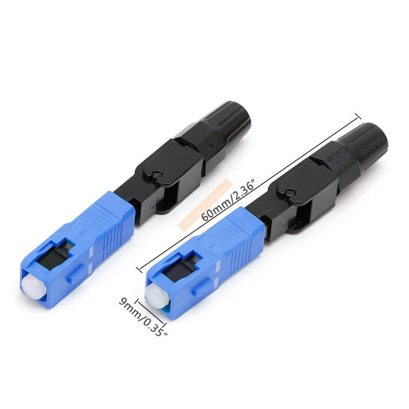 Ftth sc apc conector rápido de fibra óptica, monomodo, 60mm, fibra óptica, conector rápido, para montagem