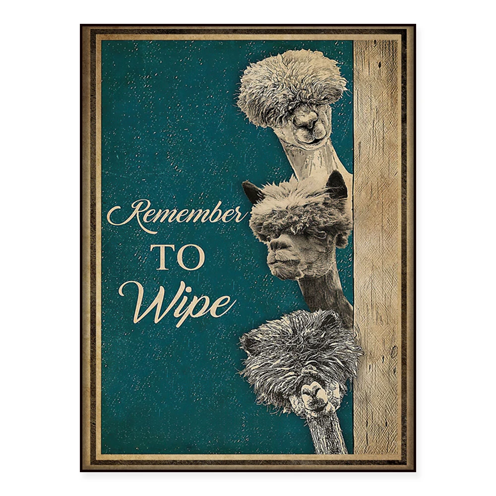 Alpaca lovers poster farmhouse living room bathroom toilet decoration