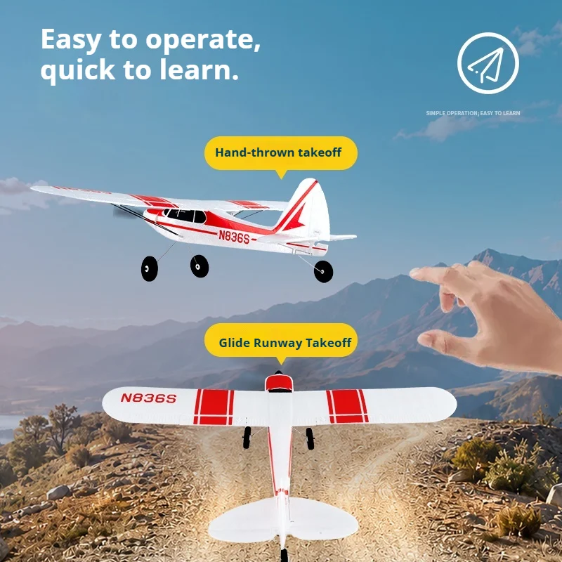 New Blue Arrow 500mm PA-18 Remote Control Stunt Aircraft Model Fixed Wing Dual Mode Suitable Novices Electric RC EPP Anti-Fall