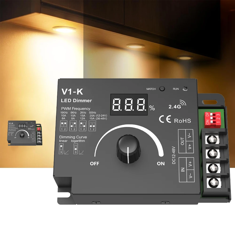 

Диммер CENFAYA 24В, 480Вт, 20А, с регулировкой яркости, поворотный, ШИМ, для светодиодных, галогенных и ламп накаливания 12В, ленточных светильников