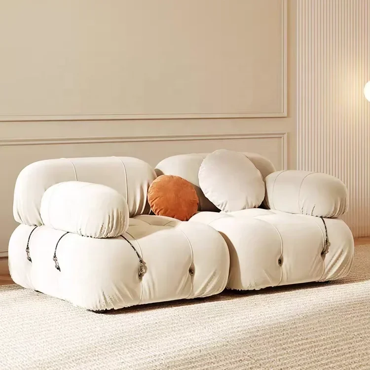 

#Nordic Design White Living Room Button Tufted Sofa Sectional Couch Set Velvet Modular Upholstered Lounge sofas Furniture