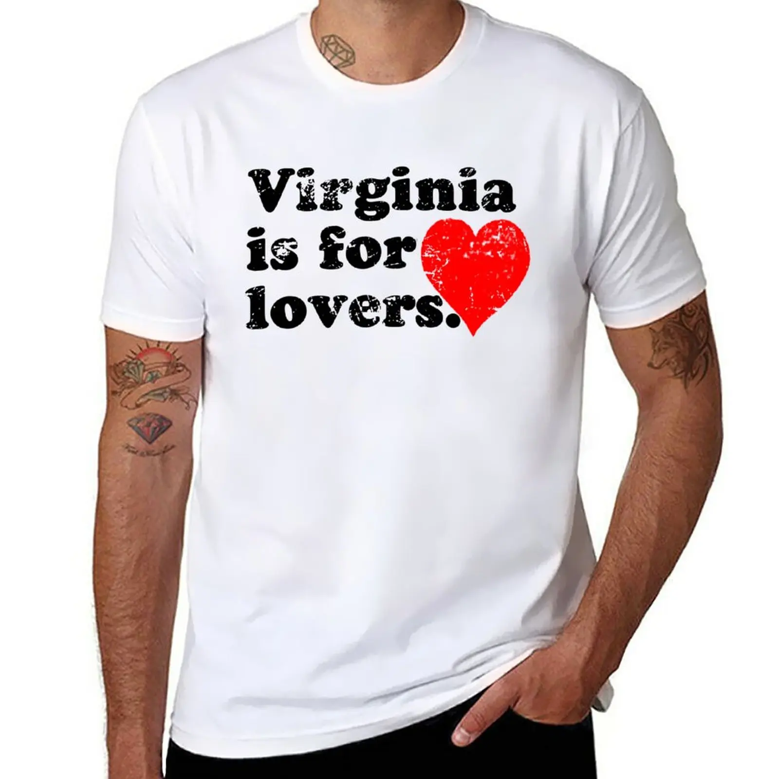 Virginia is for lovers, vintage inspired, distressed, iconic, Virginia, hipster, hippie, boho T-Shirt graphics mens clothing