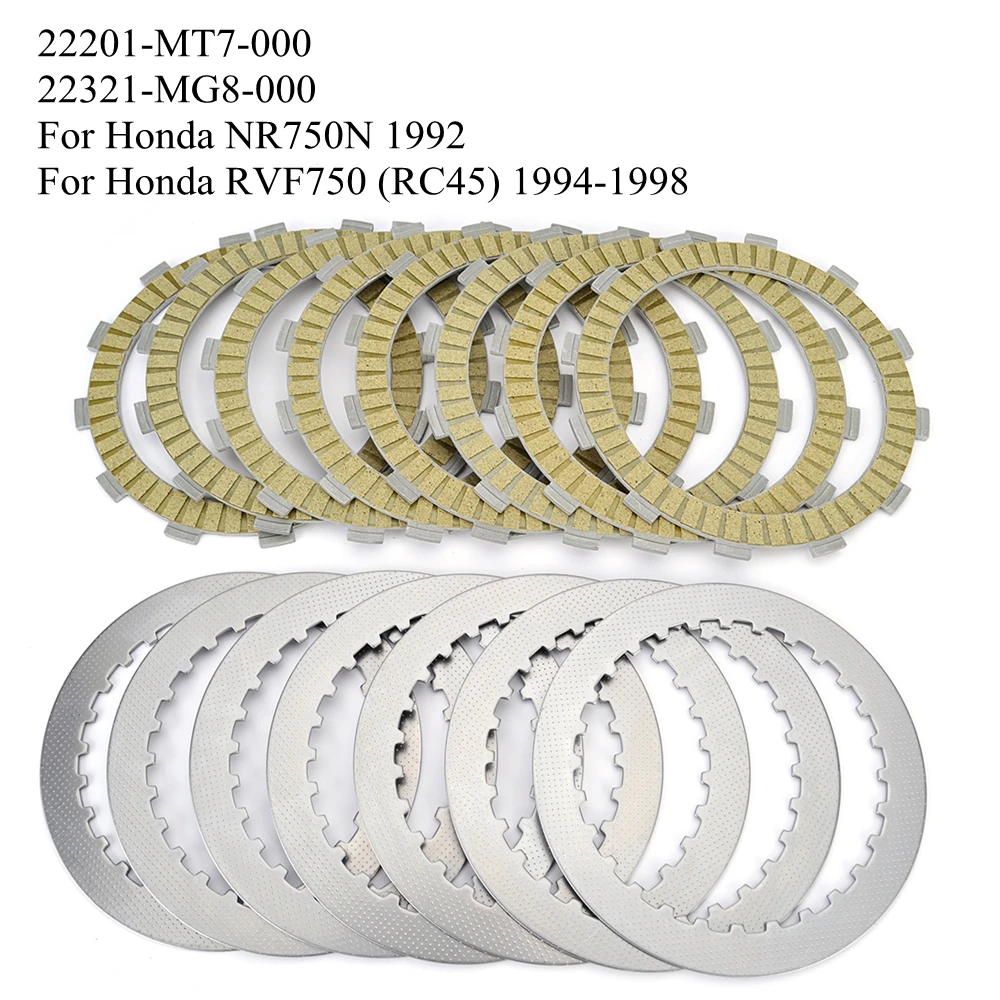 

RVF 750 Motorcycle Clutch Plate Steel Friction Disc Kit For Honda RVF750 RC45 1994-1998 NR750N 1992 22201-MT7-000 22321-MG8-000