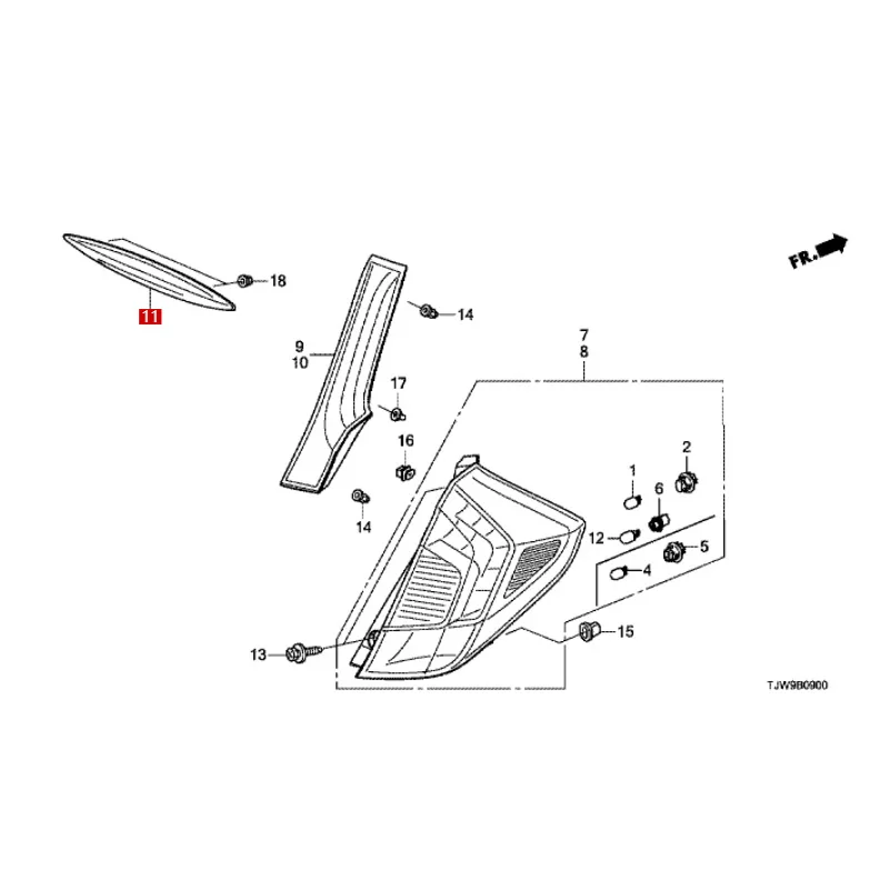 34270-T5A-J01 Suitable for Ho nd a Fi t High mounted brake light, brake light, stop indicator light, tail wing light
