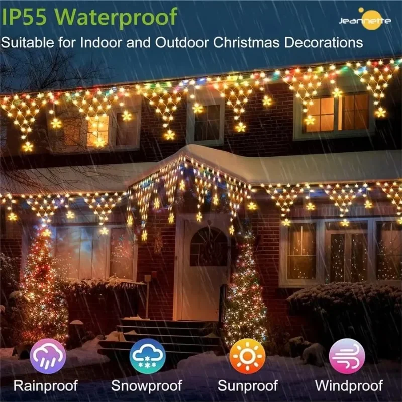 1PC EU/US Plug LED Net Mesh Fairy Garden Lights Waterproof Outdoor Christmas Curtain String Lamp Holiday Party Xmas Decor