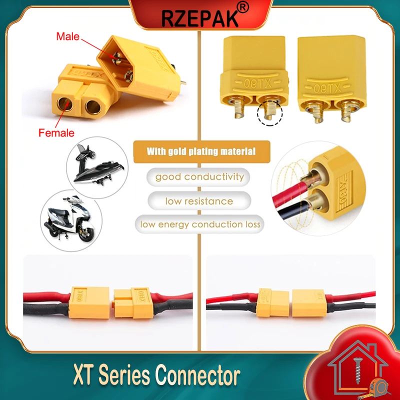 

1~100Pais XT60 Male Female Connectors XT30U XT90 Bullet Plugs Terminal Set For Lipo Battery Rc Drone Airplane Car Boat