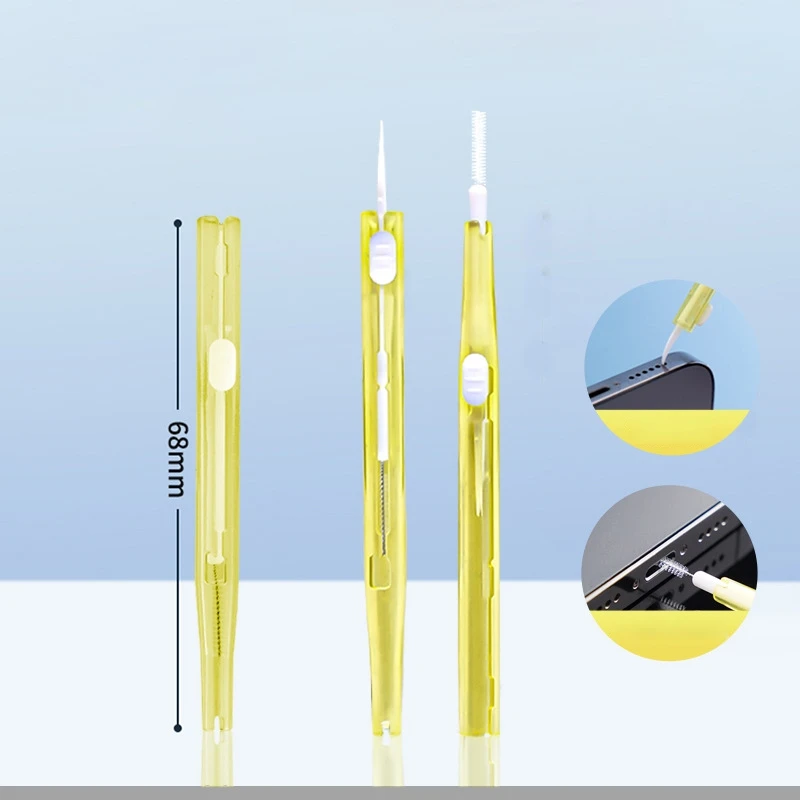 2 In1 Retractable Cleaner Kit for Phone Speaker Charging Port Cleaning Set Dust Plug Phone Speaker Earphone Cleaning Brush view 5