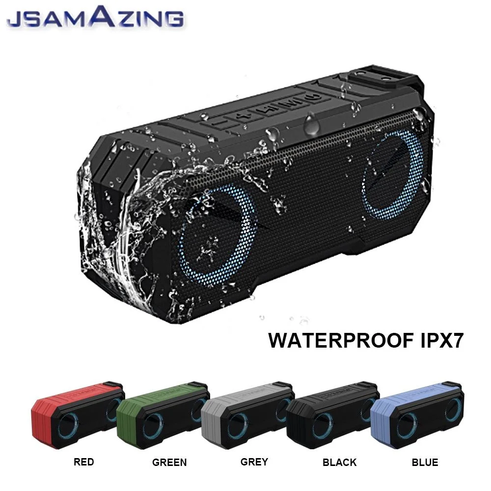 X8ลำโพงบลูทูธแบบพกพา TWS, ซับวูฟเฟอร์ IPX7กันน้ำเสียงสเตอริโอ LED ไมค์ในตัวสำหรับโทรศัพท์โทรออกแบตสำรองแบตเตอรี่