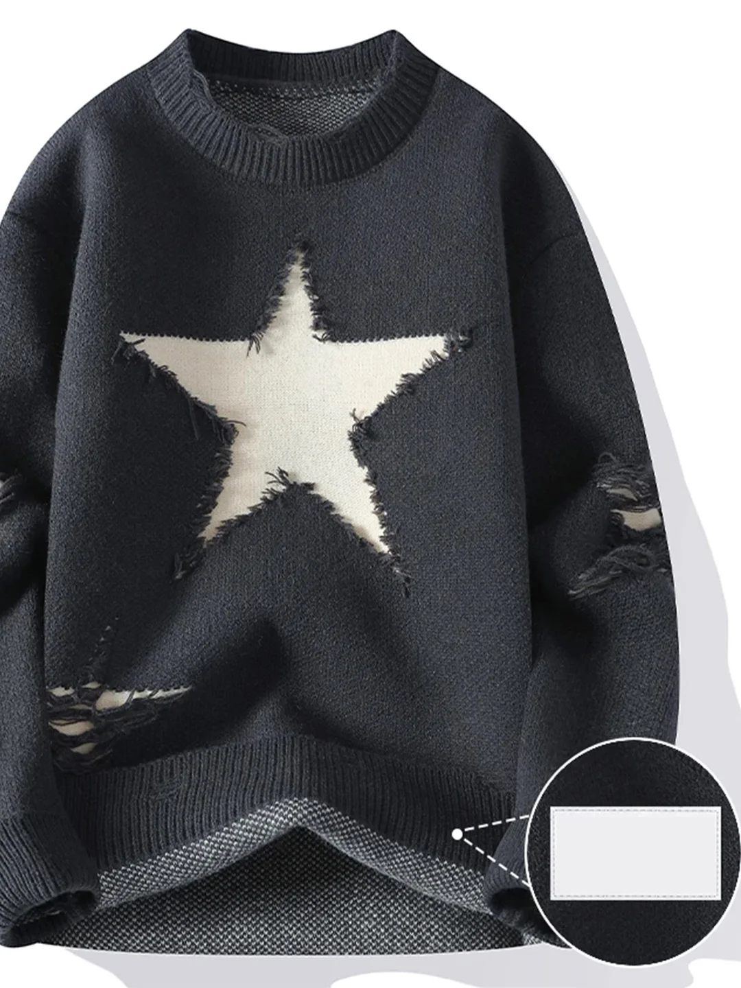

Мужской вязаный свитер с круглым вырезом, с эффектом лоскутного шитья и цветными вставками, осенне-зимний, модный, теплый, мягкий, с длинными рукавами