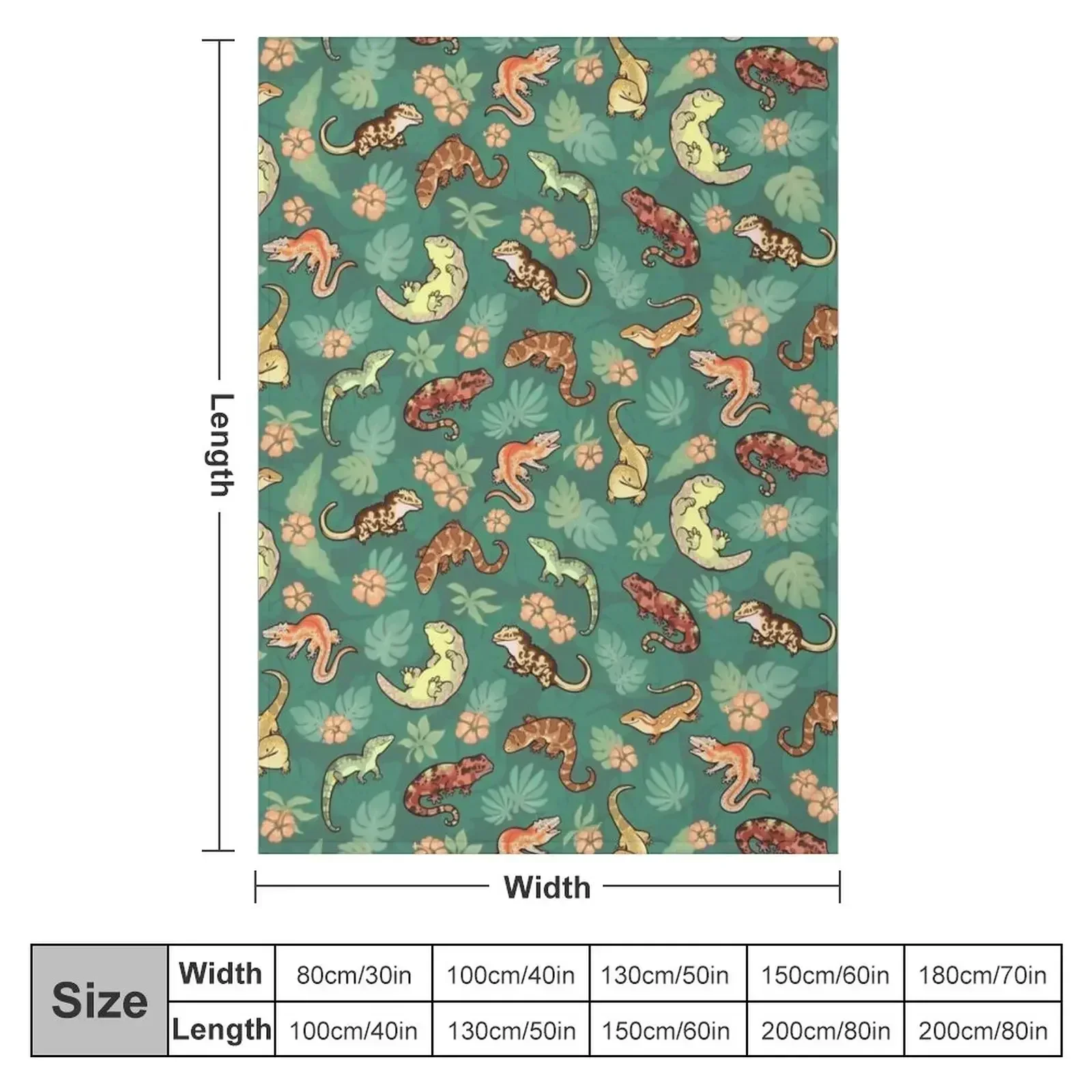 New Gecko family in green Throw Blanket couch cozy soft plush fuzzy picnic outdoor blanket