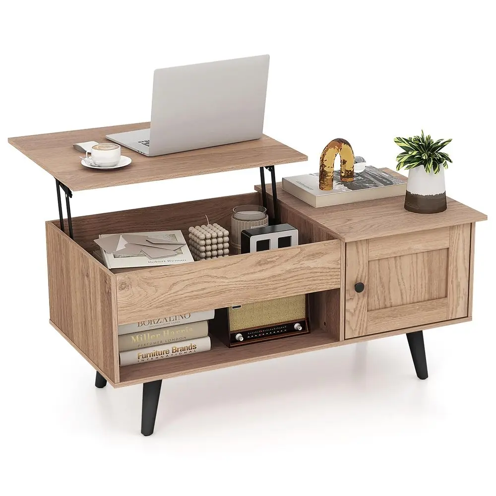

Lift Top Coffee Table with Storage, Living Room Table with Hidden Compartment, Cabinet amp Open Shelf, Flip Top Center Table, P