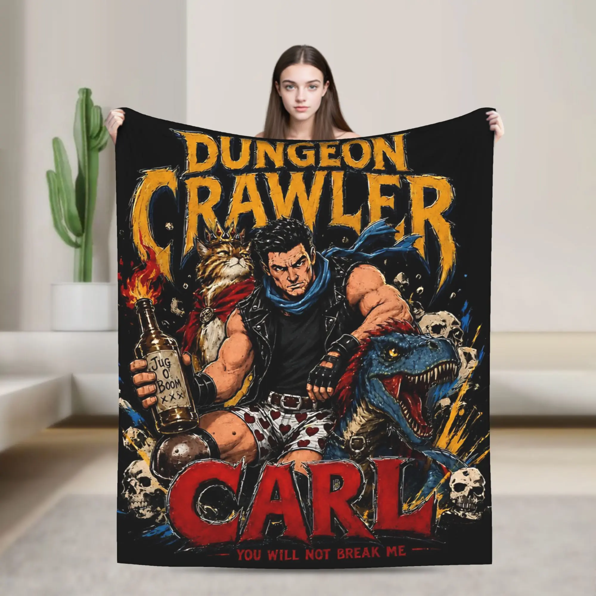 Dungeon Crawler Carl Blanket  Super Soft Funny Plush Throw Blanket For Outdoor Travel Flannel Bedspread Bed Cover