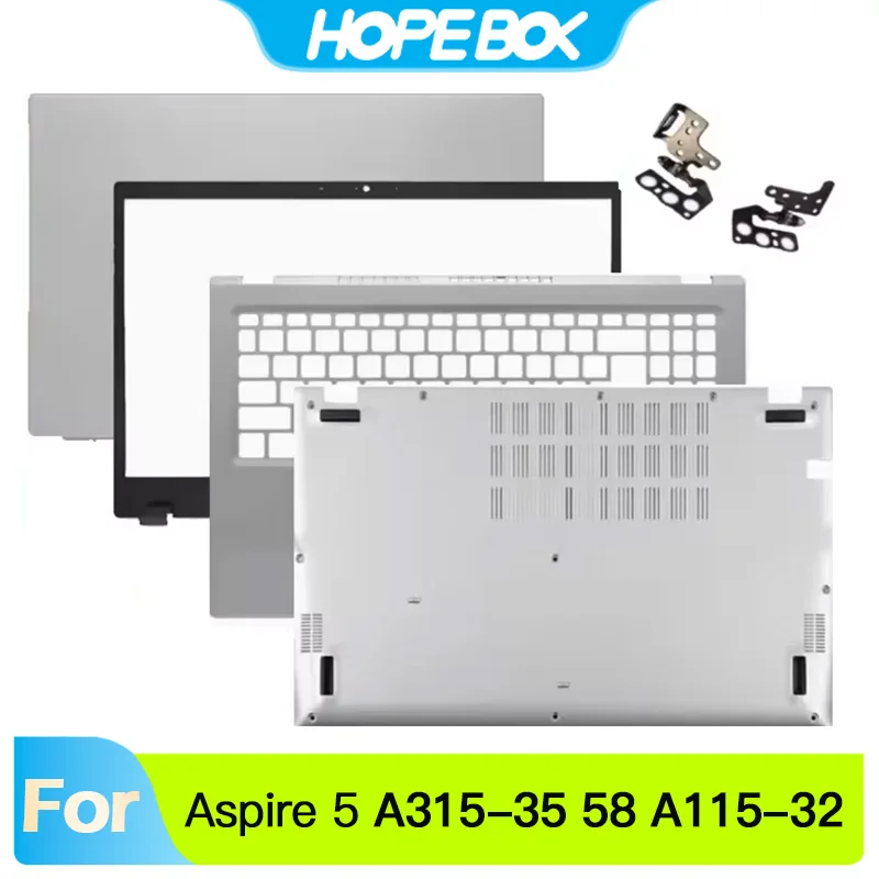 Laptop LCD Back Cover Front Bezel Palmrest Hinges Bottom Case for Acer Aspire A115-32 A315-58 A315-35 A515-56 EX215-54 Plastic