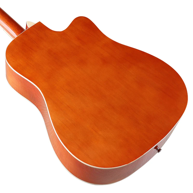 Left Hand Acoustic Guitar with Small Flaw Cutaway Design Folk Guitar High Gloss Can Choose Add EQ Basswood Body 41 Inch