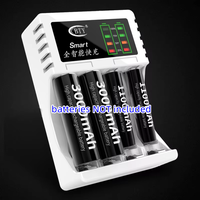 4 Slots LED Power Display USB Smart Charger For AA AAA Battery Intelligent Quick Fast Rechargeable Battery Charger