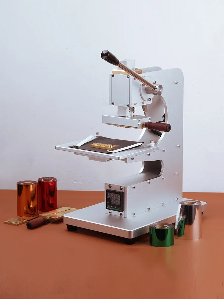 Manual hot stamping machine, electronic eye DIY hot stamping press, finished leather wallet, phone case, belt, handmade leather