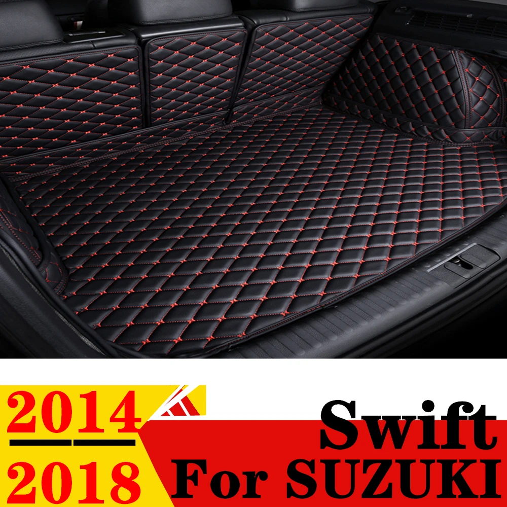 Car Trunk Mat For Suzuki Swift 2018 2017 2016 2015 2014 Rear Cargo Cover Carpet Liner Tail Vehicles AUTO Parts Boot Luggage Pad