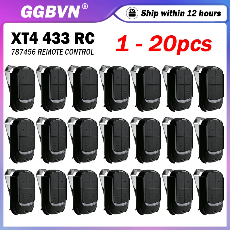 For XT4 433 RC 787456 787452 787453 787454 Garage / Gate Remote Control Transmitter 433MHz Rolling Code Electric Gate Control