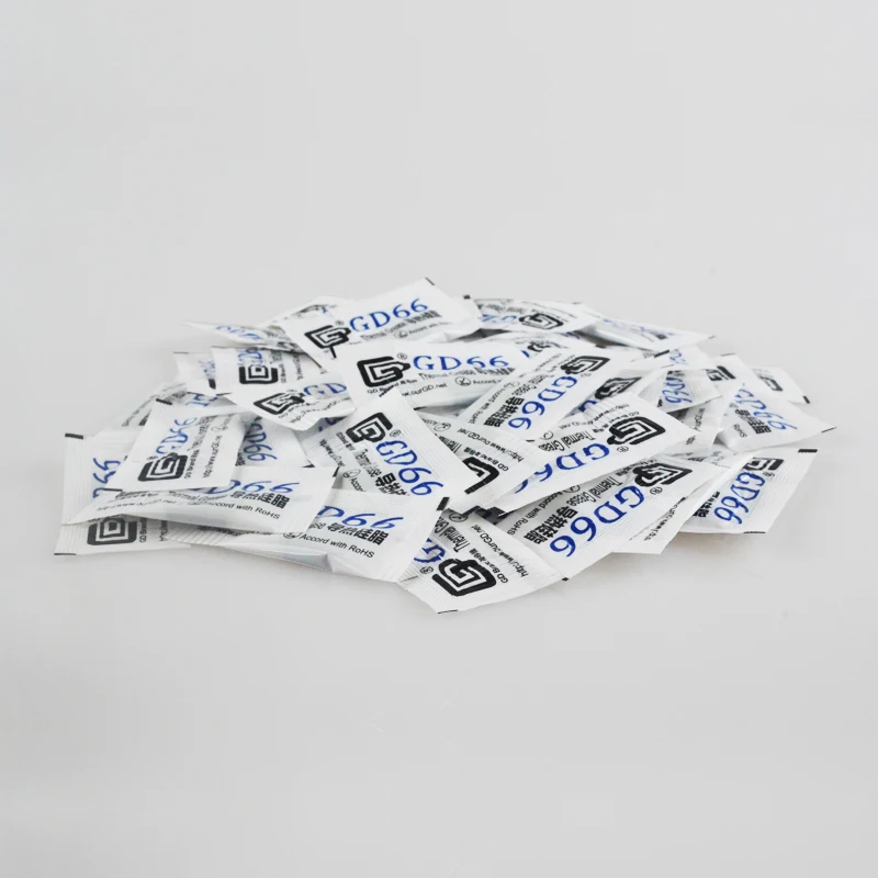 100pcs 90g GD66 Thermal Grease Heatsink High Performance LED Lamp Cooling Accessories Gray Net Weight 0.5g CPU Processor Gypsum