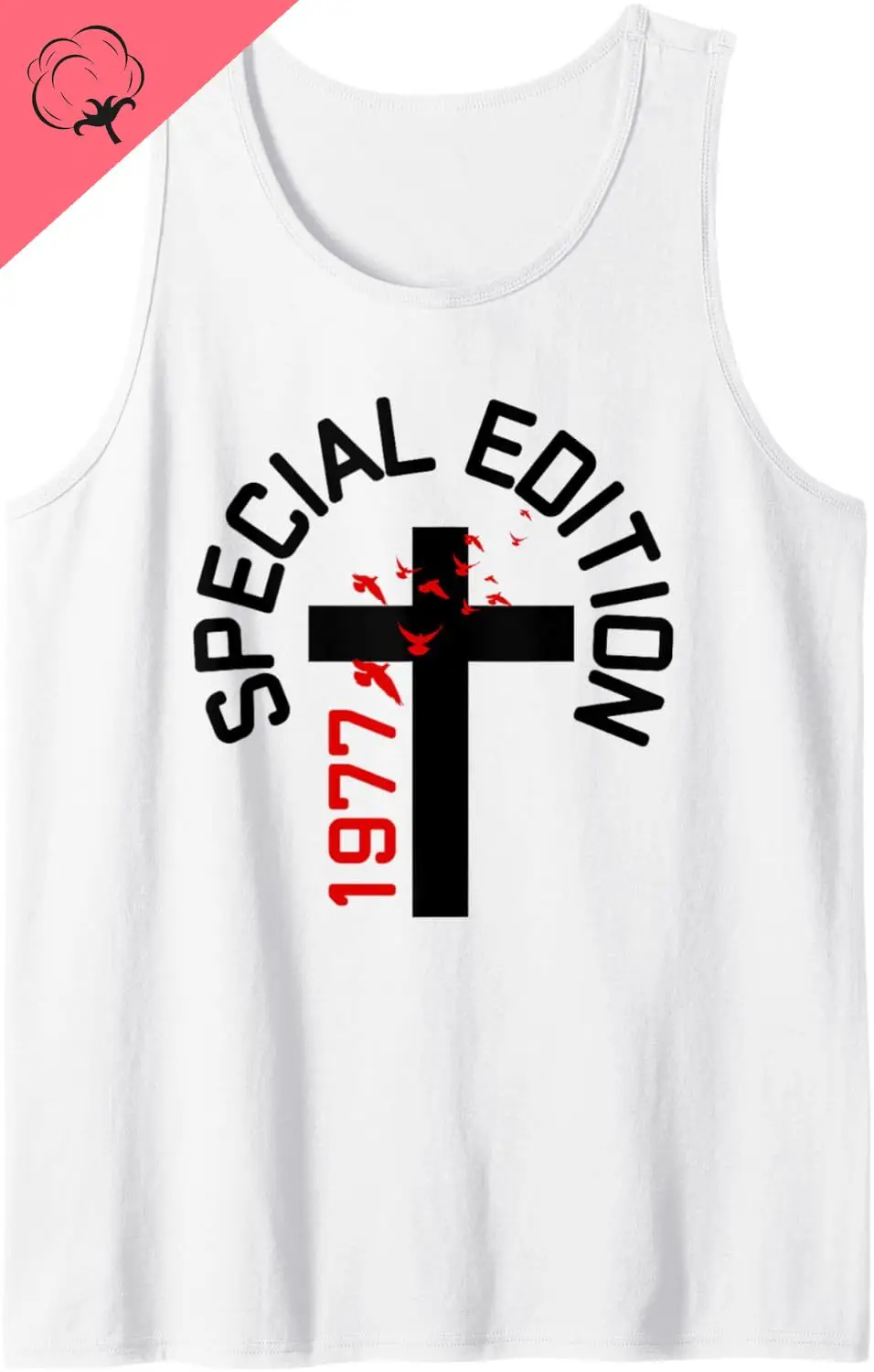 Year of Birth 1977 Birthday Design Vintage Born in 1977 Tank Top Sports Sweat Absorbent Cotton Sleeveless T-shirt