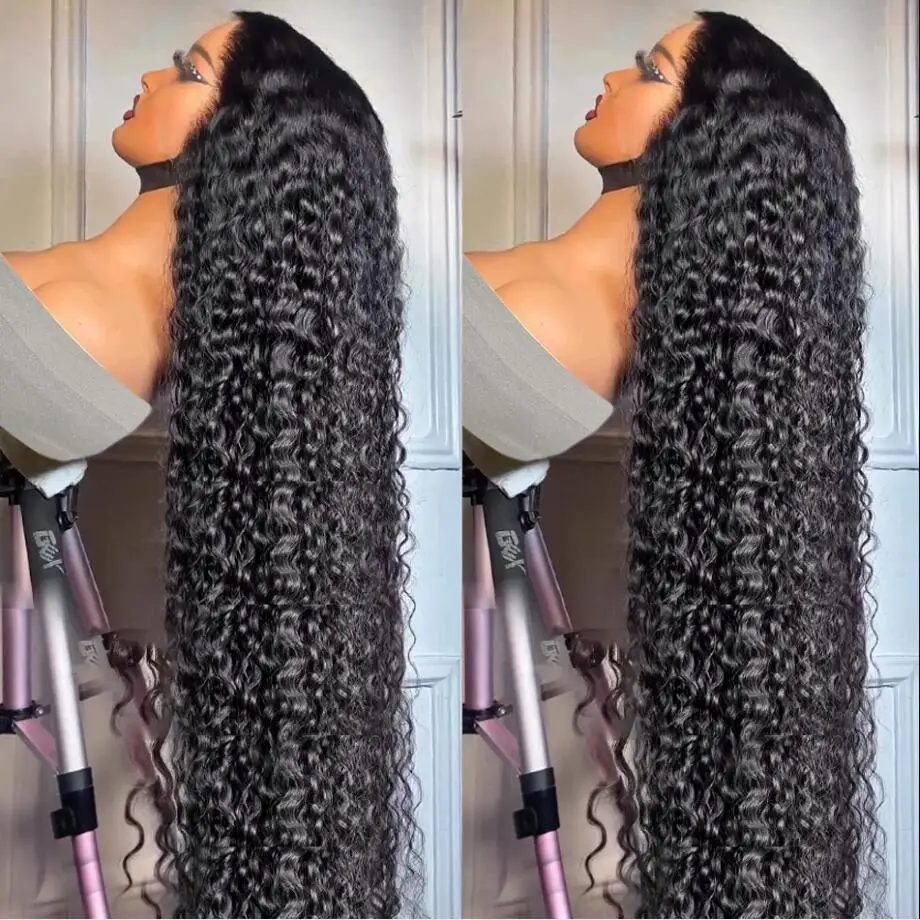 

26Inch Soft Natural Black Long 180Density Kinky Curly Lace Front Wig For Women BabyHair Heat Resistant Preplucked Daily Glueless