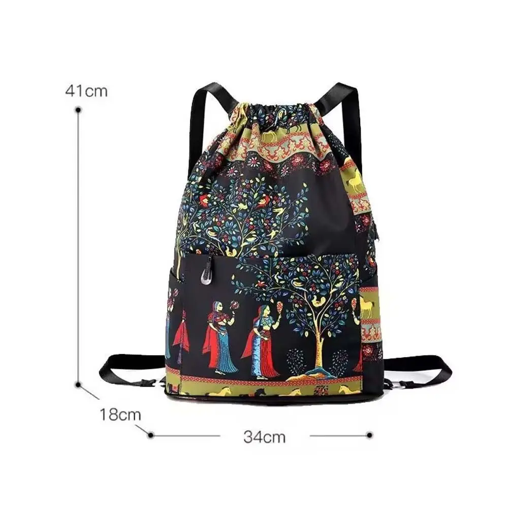 Drawstring Foldable Large Capacity Exotic Travel Backpack Dry-wet Separation Sports Backpack Drawstring Gym Sack Backpack Bag